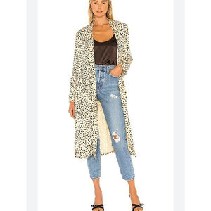 Cupcakes And Cashmere Leopard Print Duster Cardigan Jacket Size Small